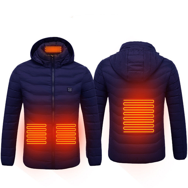 Winter Heated Jacket USB Electric Cotton Coat Zip-up Heater Thermal Clothing Heating Vest
